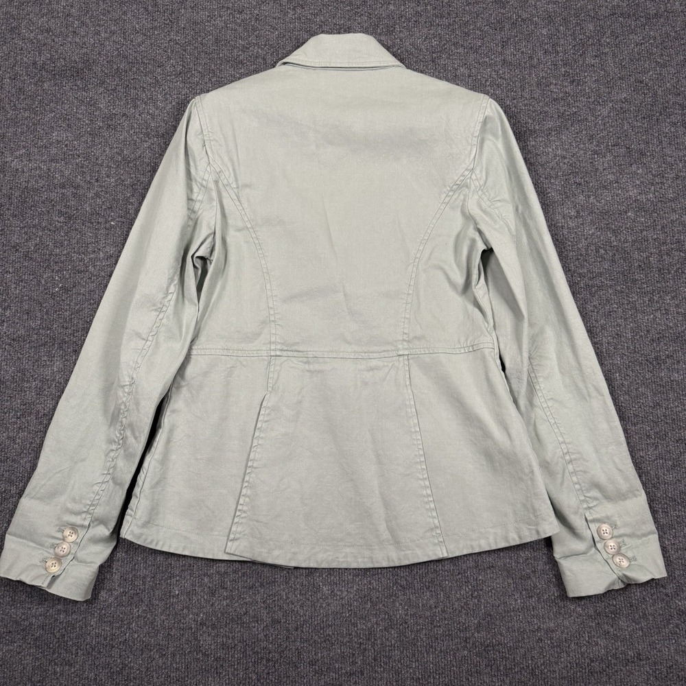 NWT Peruvian Connection Langley Jacket Opal Green Linen Cotton Blazer Women Sz 4 - Picture 7 of 10
